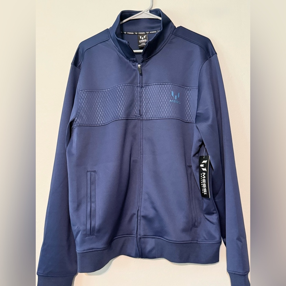 Messi Men's Navy Lightweight Zip-Front Shirt Jacket